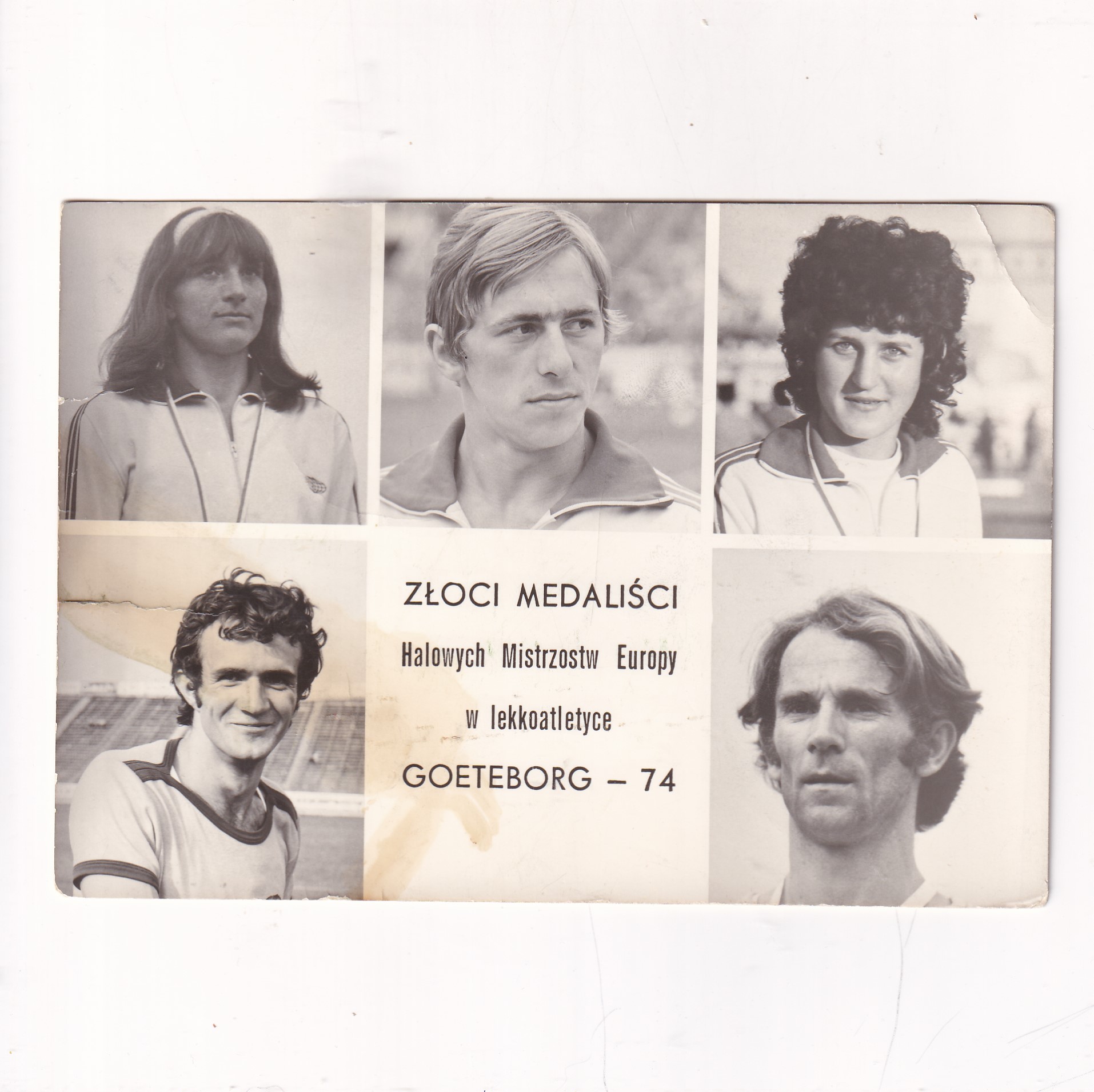 ZŁOCI MEDALIŚCI HALOWE MISTRZOSTWA EUROPY GOETEBORG 1974 POCZTÓWKA A11318