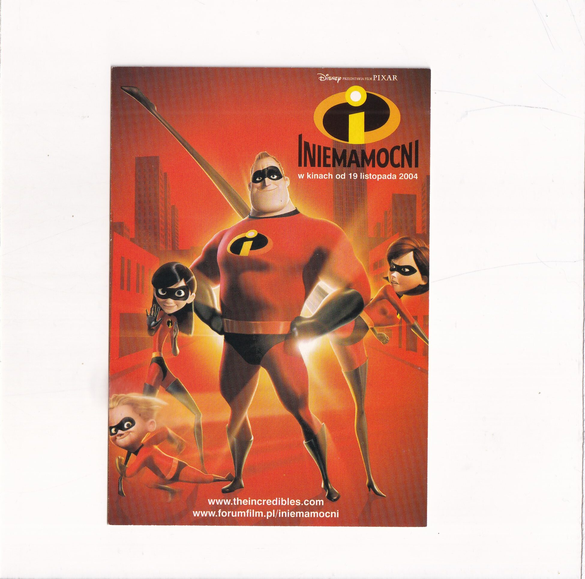 DISNEY PIXAR "INIEMAMOCNI" POCZTÓWKA A14918