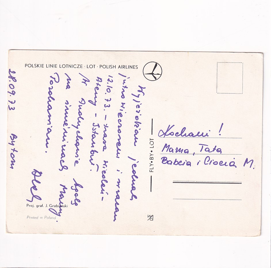 PLL LOT DZIEWCZYNKA Z PSEM POCZTÓWKA A15930 - obrazek 2