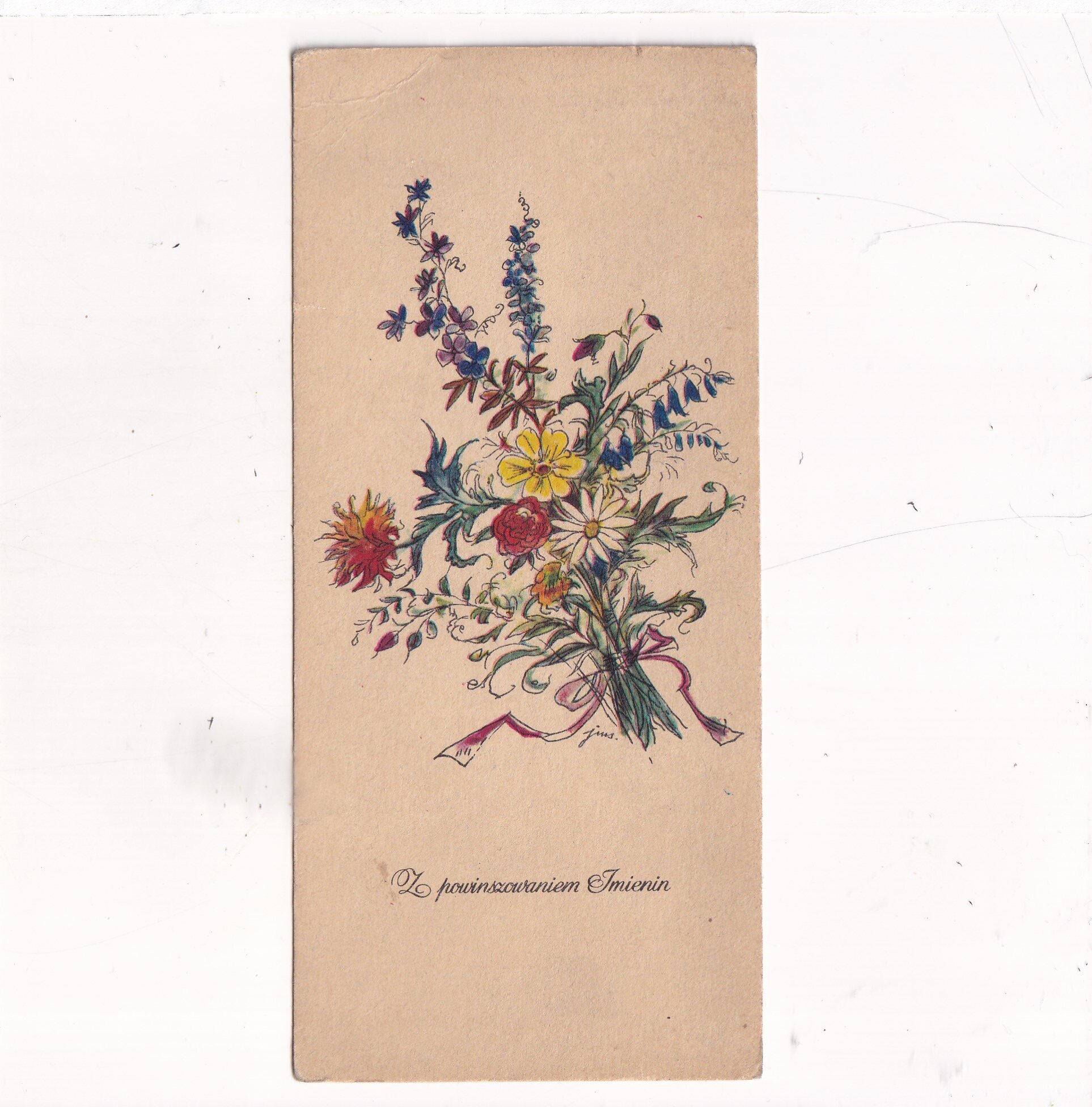 J.M.SZANCER IMIENINY KWIATY POCZTÓWKA A15997