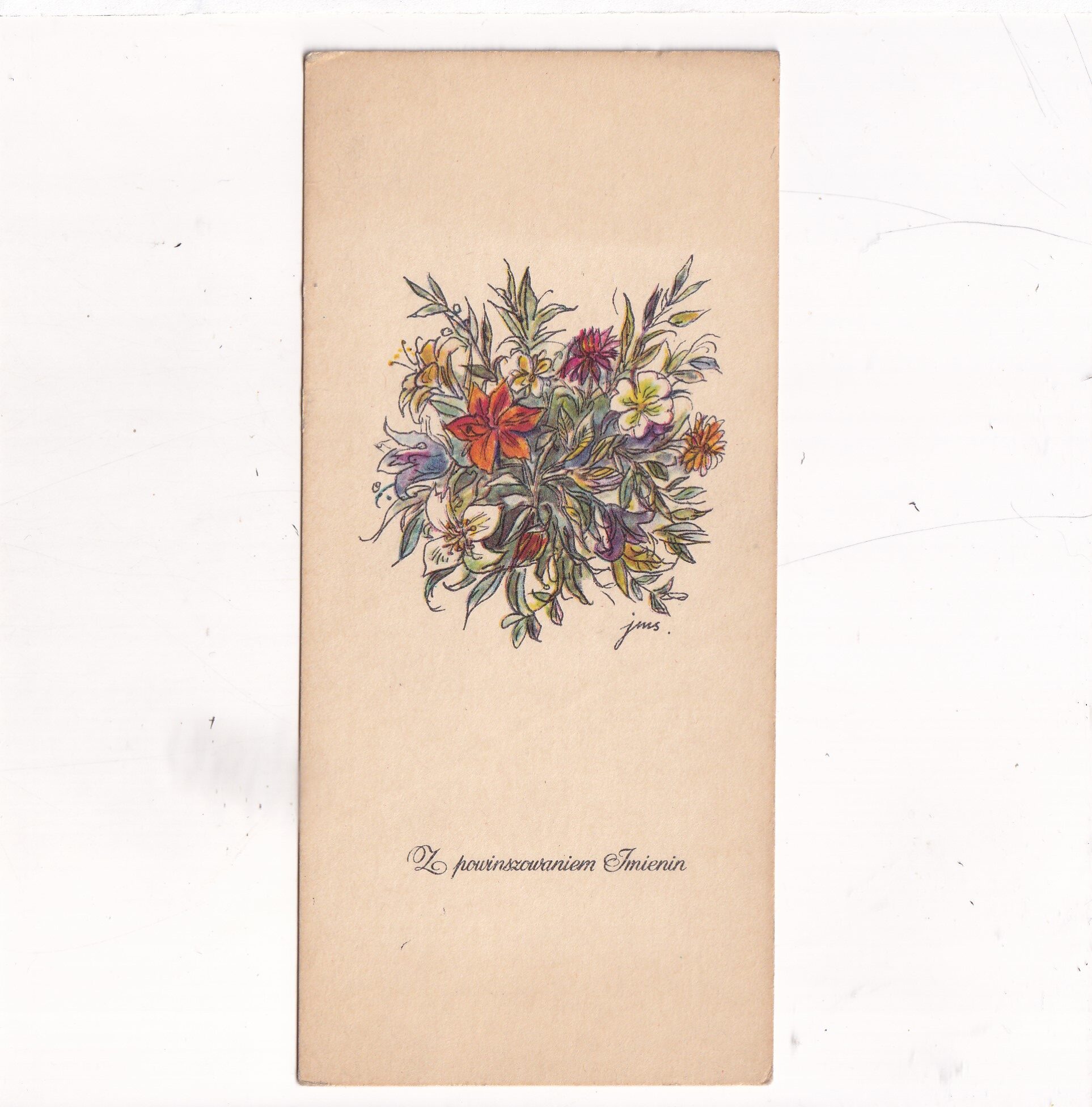 J.M.SZANCER IMIENINY KWIATY POCZTÓWKA A15994