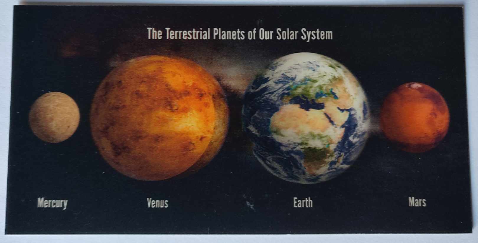 KOSMOS THE TERRESTRIAL PLANETS OF OUR SOLAR SYSTEM POCZTÓWKA 3D TRÓJWYMIAROWA A21054