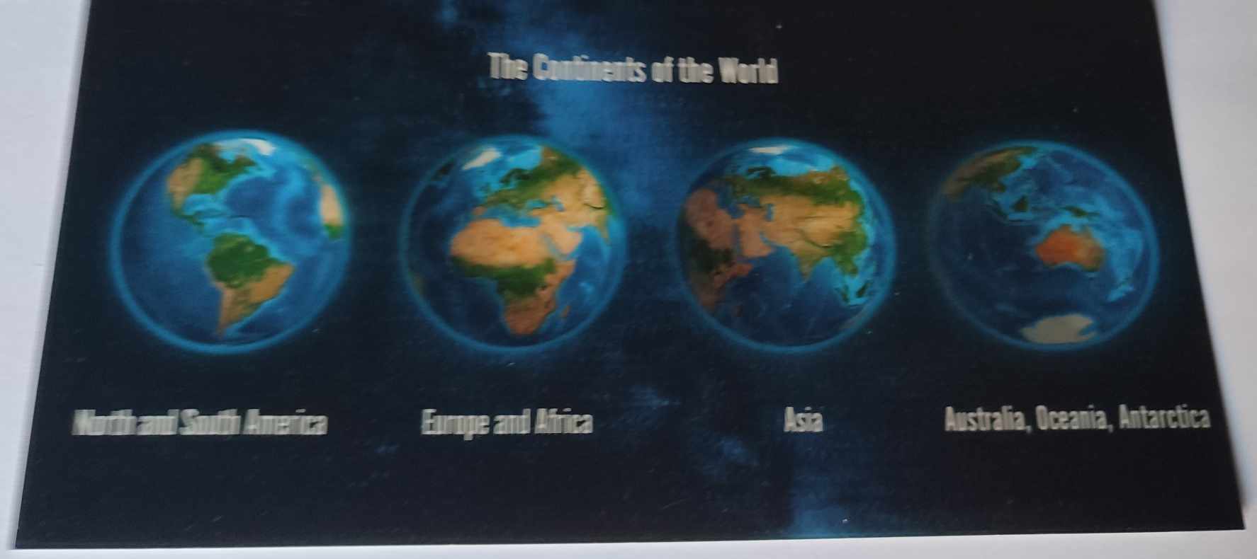 KOSMOS THE CONTINENTE OF THE WORLD POCZTÓWKA 3D TRÓJWYMIAROWA A21056