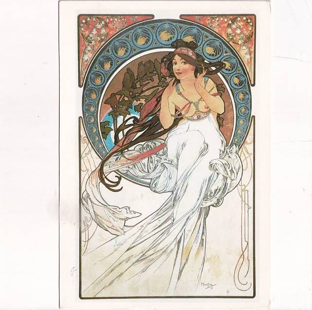 PRAGA SECESJA ALFONS MUCHA "MUSIC" 1898 POCZTÓWKA A23021