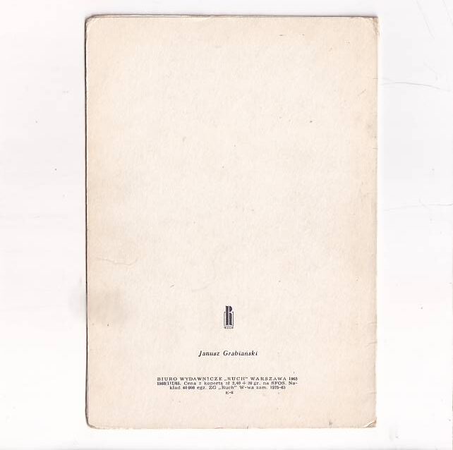 JANUSZ GRABIAŃSKI ZAJĄC ZIMA KARNET POCZTÓWKA A14498 - obrazek 2