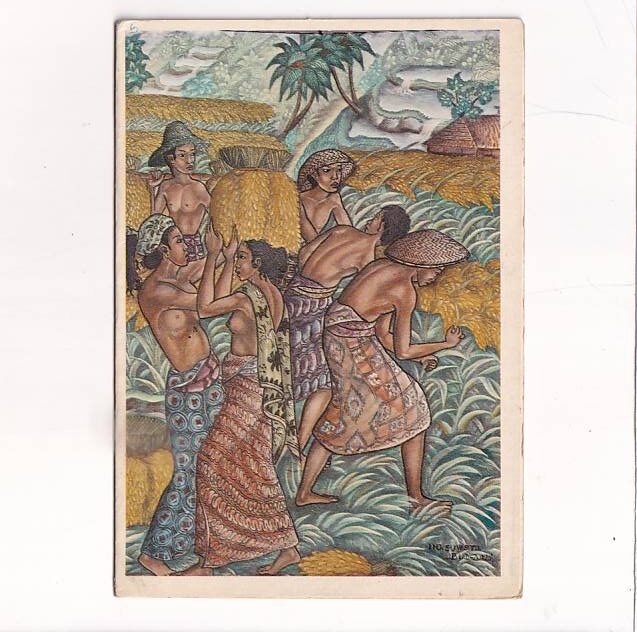 IDA NJOMAN SUWETA "ZBIÓR RYŻU" KOBIETY KARNET POCZTÓWKA A26622