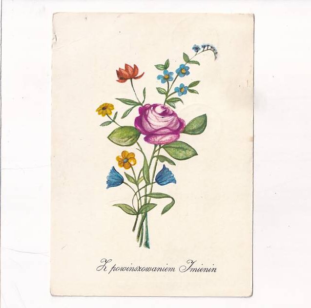 HA-GA ŻYCZENIA KWIATY POCZTÓWKA A28572