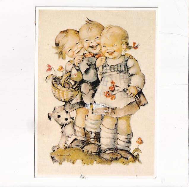 M.I.HUMMEL ORYGINAŁ NR.62.1351 DZIECI PIESEK REPRINT POCZTÓWKA A28218