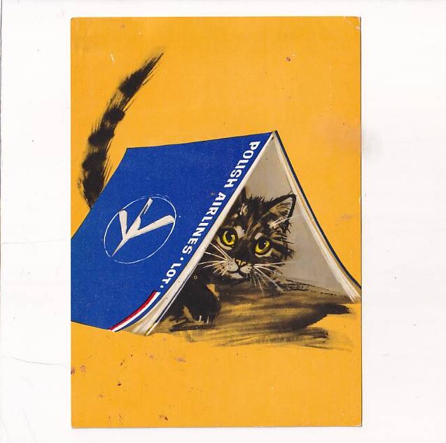 JANUSZ GRABIAŃSKI PLL LOT KOT POCZTÓWKA GRAF-455