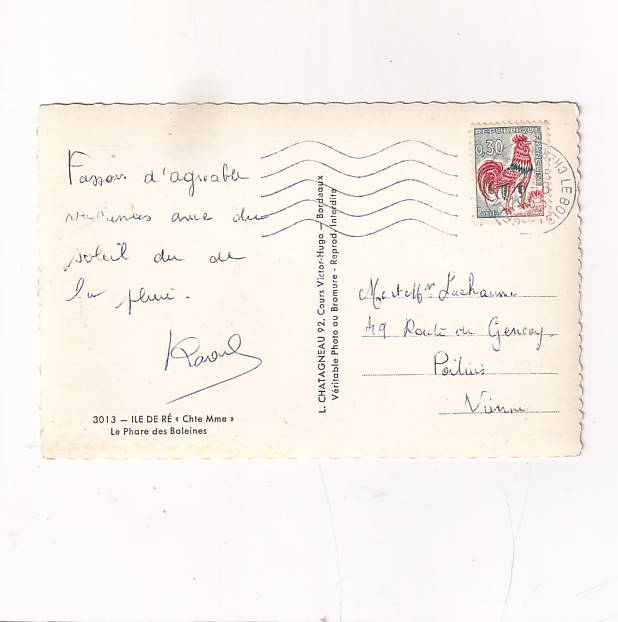 FRANCJA ILE DE RE ''CHTE MME'' LE PHARE DES BALEINES LATARNIA MORSKA WIDOKÓWKA A33532 - obrazek 2