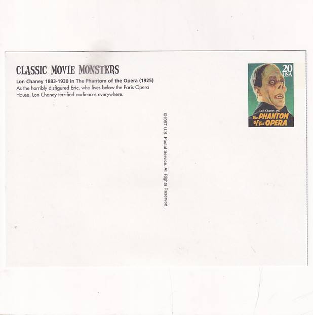 GWIAZDY KINA I TV UPIÓR W OPERZE LON CHANEY POCZTÓWKA A33361 - obrazek 2