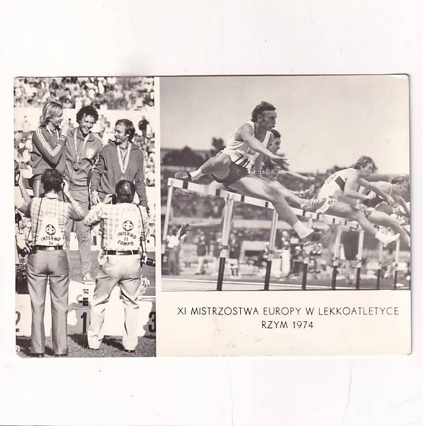 LESZEK WODZYŃSKI XI MISTRZOSTWA EUROPY W LEKKOATLETYCE RZYM 1974 POCZTÓWKA A34643