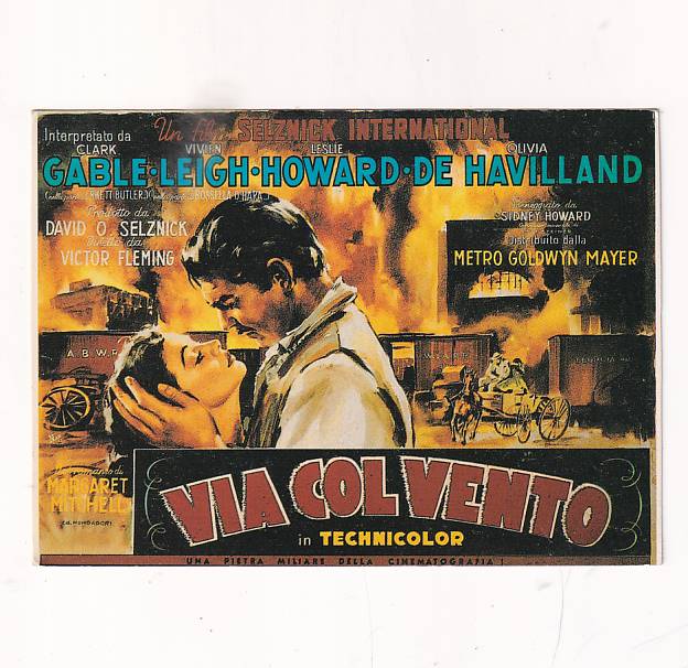 GWIAZDY KINA CLARK GABLE "PRZEMINĘŁO Z WIATREM" PLAKAT Z FILMU POCZTÓWKA A37200