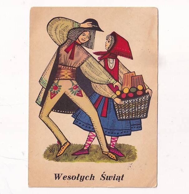 BOHDAN WRÓBLEWSKI WESOŁYCH ŚWIĄT WIELKANOC POCZTÓWKA GRAF-3025