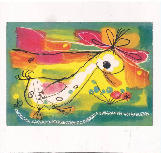 WIESŁAWA GROSSET KACZKA Z KOKARDKĄ POCZTÓWKA GRAF-3133