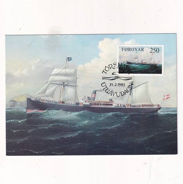 DANIA WYSPY OWCZE S/S LAURA ŻAGLOWIEC MAXIMUM POCZTÓWKA A38855