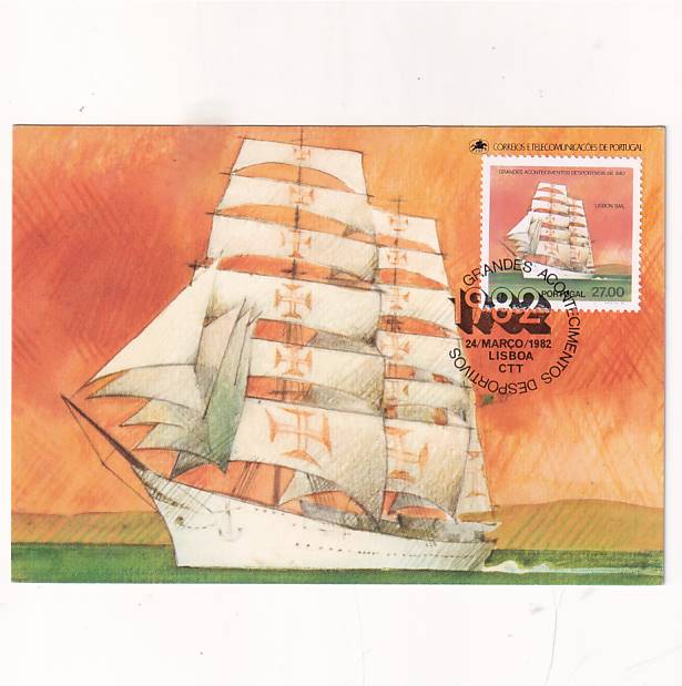 PORTUGALIA ŻAGLOWIEC NRP SAGRES MAXIMUM WIDOKÓWKA A38859