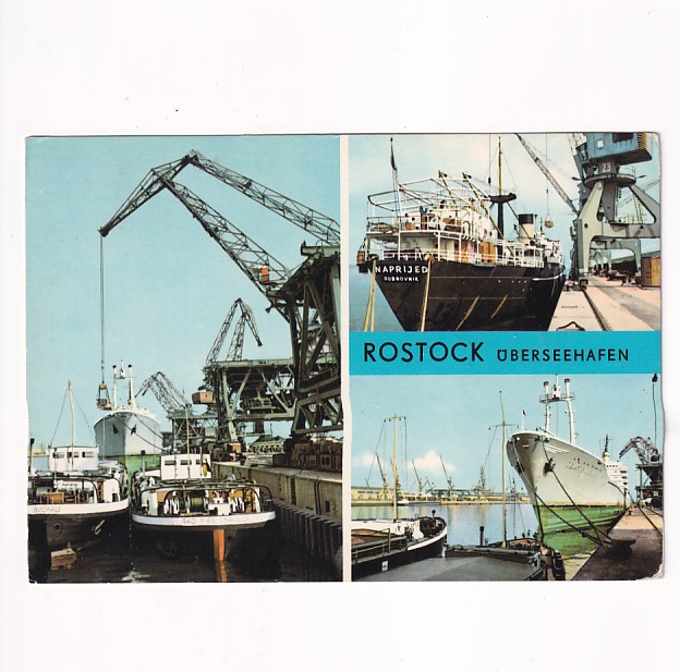 NIEMCY ROSTOCK PORT STATEK "NAPRIJED" WIDOKÓWKA A39350
