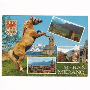 KOŃ KONIE MERANO WŁOCHY HERB POCZTÓWKA A39458
