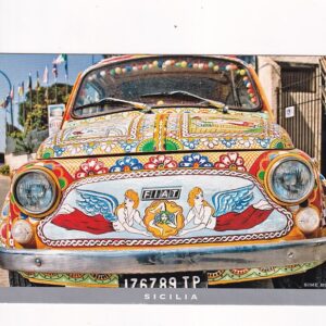 STARE SAMOCHODY FIAT 500 SYCYLIA POCZTÓWKA A39459