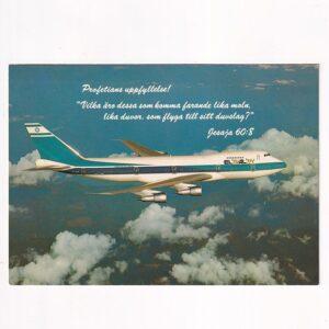 SAMOLOTY BOENIG 747 W BARWACH EL AL IZRAEL WIDOKÓWKA A39515