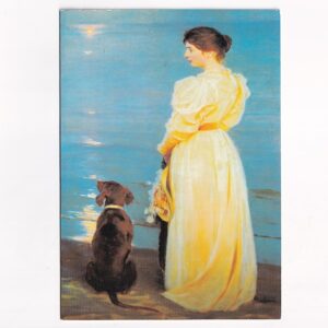 P.S.KROYER "LETNI WIECZÓR W SKAGEN" PIES KOBIETA KARNET/POCZTÓWKA GRAF-4636