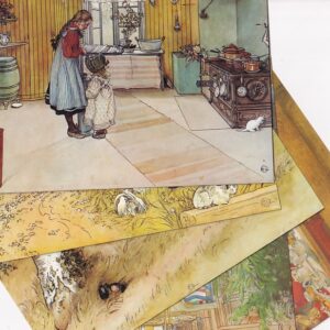 CARL LARSSON SZWEDZKIE ŻYCIE W RODZINNYM DOMU ZESTAW 5 SZTUK POCZTÓWKA graf-4646