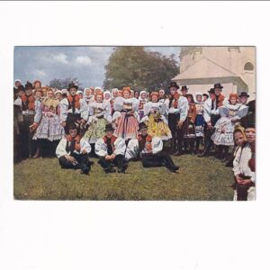 SŁOWACJA KOBIETY I MĘŻCZYŹNI FOLKLOR POCZTÓWKA A39641