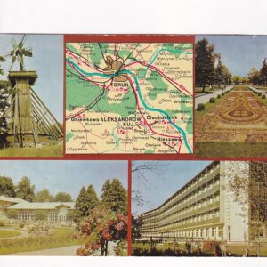 CIECHOCINEK FAGMENTY MIASTA PRL MAPKA POCZTÓWKA A39667