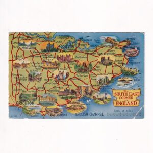 ANGLIA REGION KENT I SUSSEX MAPKA POCZTÓWKA A39764