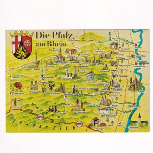 NIEMCY MAPKA REGIONU PFALZ AM RHEIN POCZTÓWKA A39766