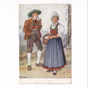 M.E.FOSSEL TYROL STROJE LUDOWE FOLKLOR POCZTÓWKA GRAF-4678