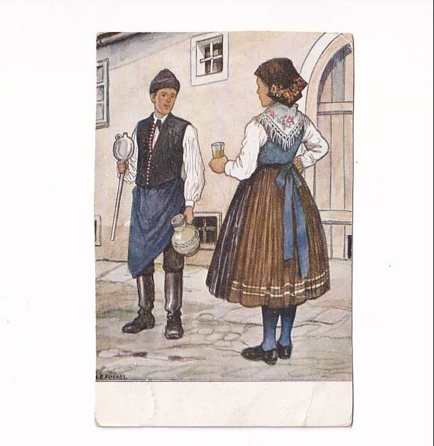 M.E.FOSSEL STROJE LUDOWE BURGENLAND FOLKLOR POCZTÓWKA GRAF-4679