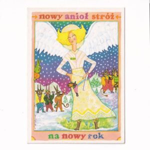 WOJCIECH KOŁYSZKO WESOŁYCH ŚWIĄT ANIOŁ STRÓŻ POCZTÓWKA GRAF-4795