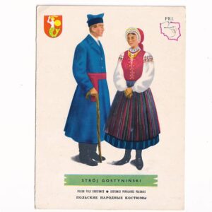 POLSKIE STROJE LUDOWE GOSTYNIN HERB FOLKLOR POCZTÓWKA  GRAF-4798