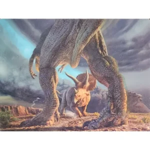 DINOZAURY TYRAZONAURUS REX TRICERATOPS 3D POCZTÓWKA TRÓJWYMIAROWA 3D 870