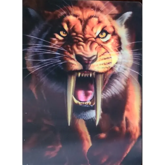 TYGRYS SZABLOZĘBNY 3D POCZTÓWKA TRÓJWYMIAROWA 3D 872