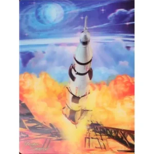 KOSMOS START RAKIETY 3D POCZTÓWKA TRÓJWYMIAROWA 3D 884