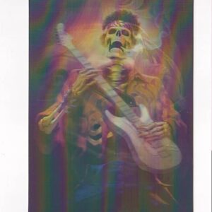 KOŚCIOTRUP GITARZYSTA I PIOSENKARZ Z DREDAMI 3D POCZTÓWKA TRÓJWYMIAROWA 3D 784