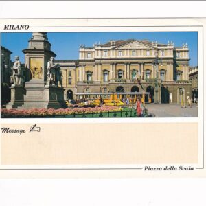 WŁOCHY MEDIOLAN TEATR OPEROWY POMNIK LEONARDA DA VINCI WIDOKÓWKA A40026