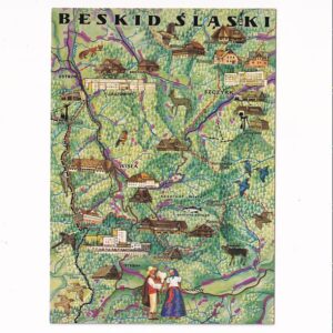 H.BALICKA-FRIBES BESKID ŚLĄSKI MAPKA POCZTÓWKA GRAF-4891
