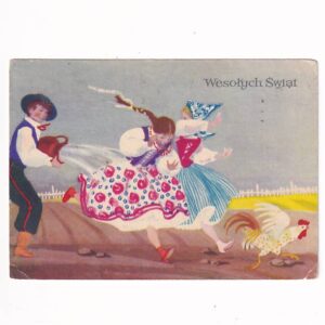 LEONIA JANECKA WESOŁYCH ŚWIĄT WIELKANOC DYNGUS POCZTÓWKA GRAF-4963