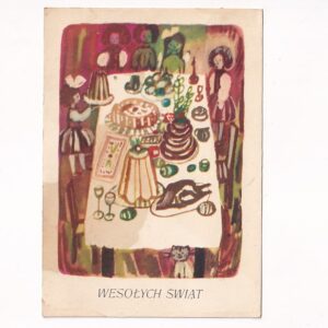 MARIA ŁUSZCZKIEWICZ-JASTRZĘBSKA WESOŁYCH ŚWIĄT WIELKANOC POCZTÓWKA GRAF-1216 - Copy