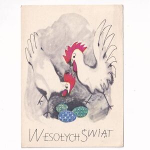 BOHDAN WRÓBLEWSKI WESOŁYCH ŚWIĄT WIELKANOC POCZTÓWKA GRAF-5163