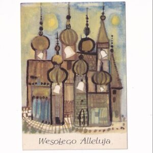 MARIA ŁUSZCZKIEWICZ-JASTRZĘBSKA WESOŁYCH ŚWIĄT B.N. POCZTÓWKA GRAF-5393