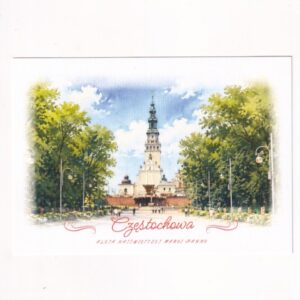 CZĘSTOCHOWA ALEJA NMP POCZTÓWKA AKWARELA WR11487