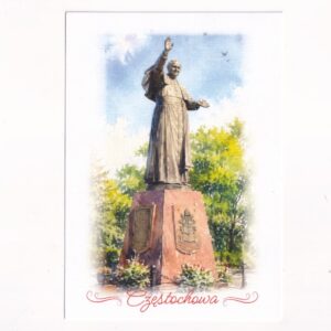 CZĘSTOCHOWA POMNIK JANA PAWŁA II POCZTÓWKA AKWARELA WR11489